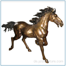 Leben im freien Größe Messing laufen Pferd Statue